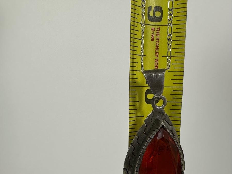 Vintage Sterling Silver Pendant With Sterling Silver 20' Chain Necklace 16.4g [Photo 10]