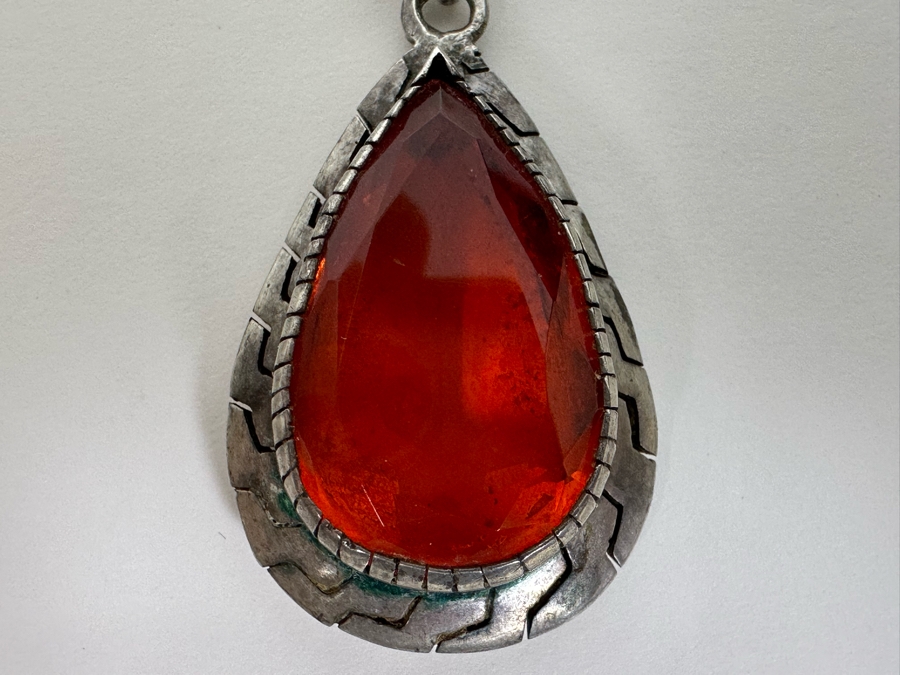 Vintage Sterling Silver Pendant With Sterling Silver 20' Chain Necklace 16.4g [Photo 7]