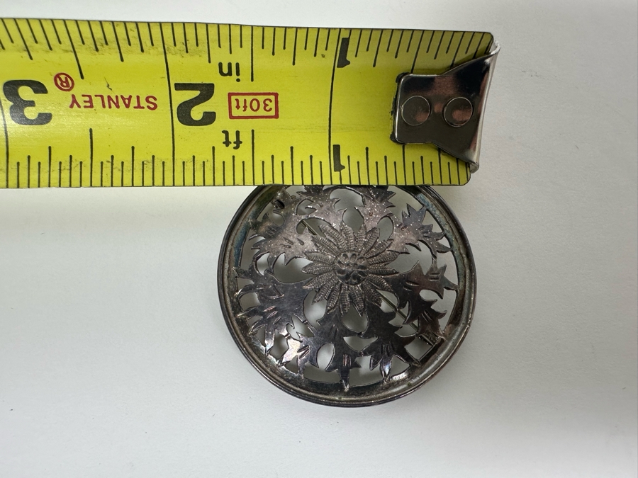 Vintage Signed Sterling Silver Brooch Pin 1.75W 7.6g [Photo 7]
