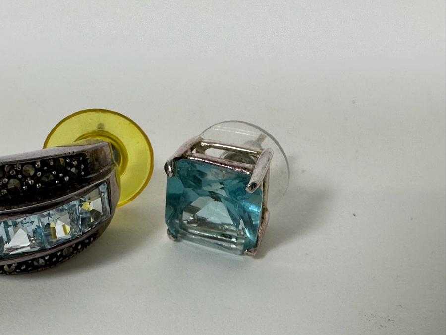 Two Pairs Of Sterling Silver Earrings 13.7g [Photo 8]