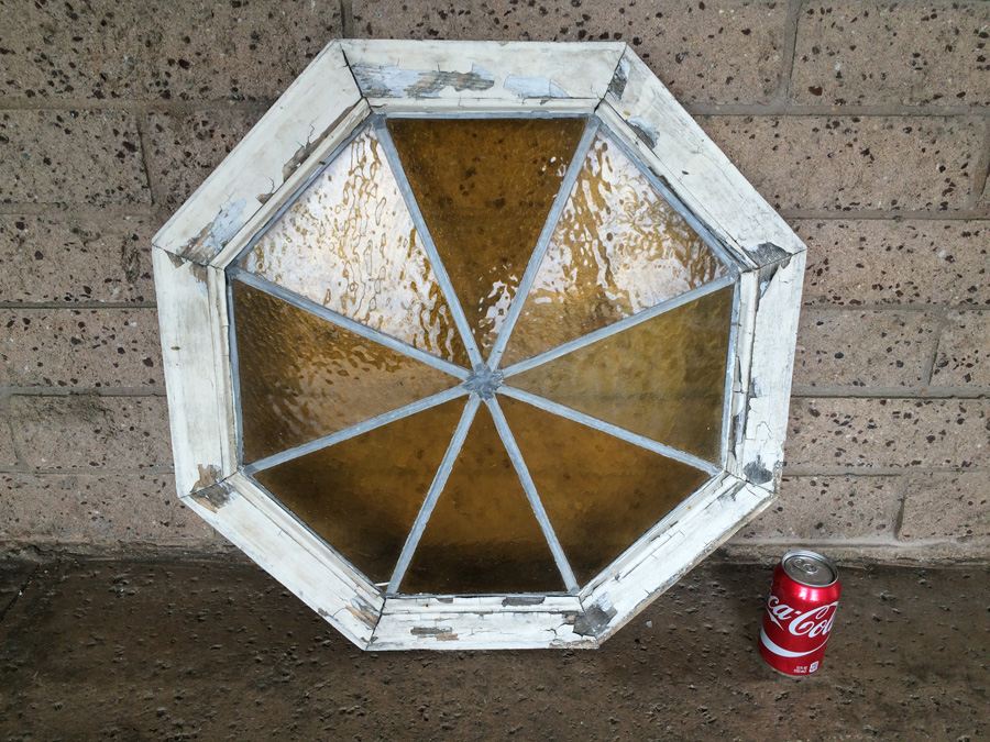 Vintage Amber Glass Window [Photo 1]