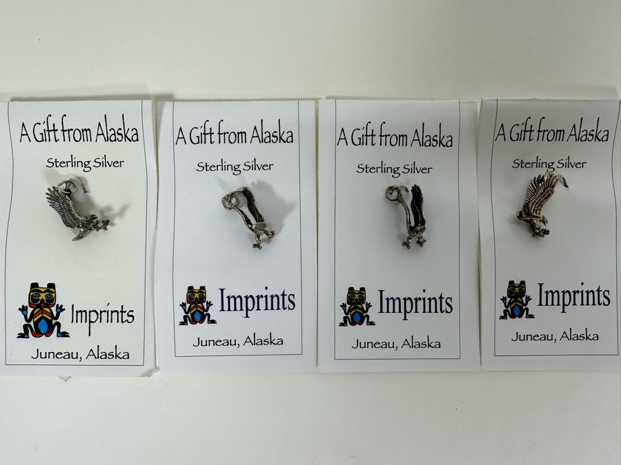 Four New Sterling Silver Eagle Pendants From Juneau Alaska [Photo 2]