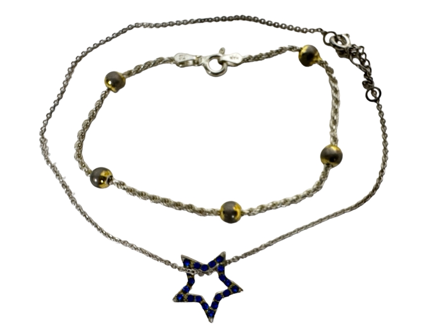 Pair Of Sterling Silver Bracelets 4.9g