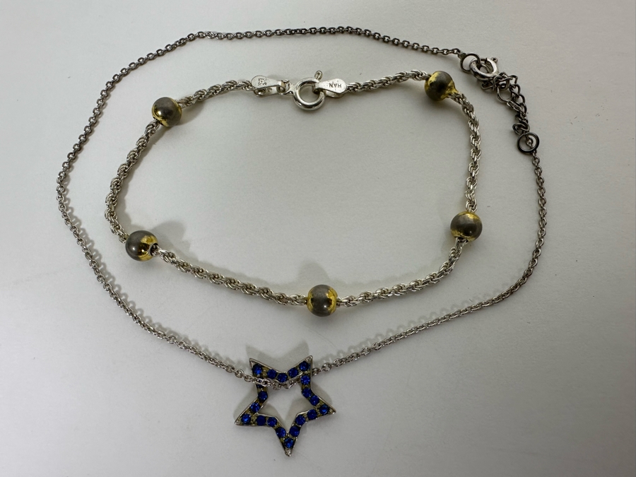 Pair Of Sterling Silver Bracelets 4.9g [Photo 2]