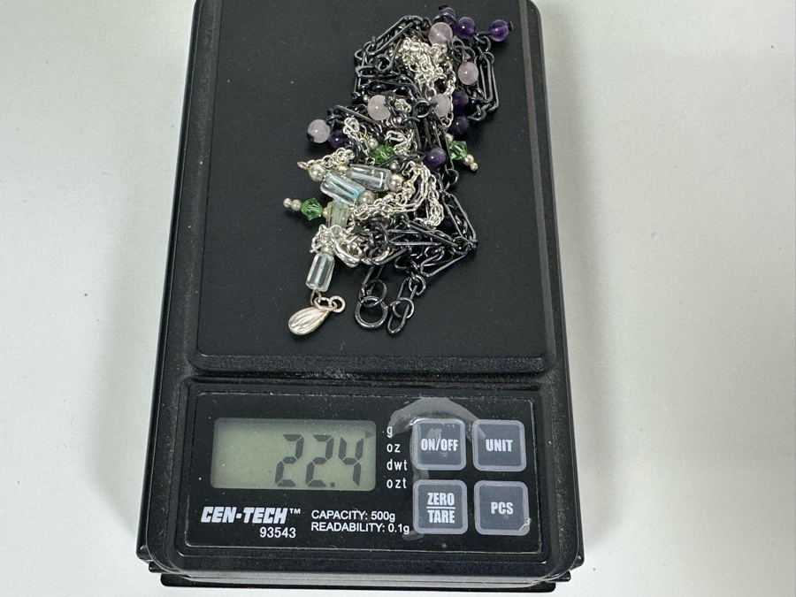 Four Sterling Silver Necklaces 22.4g [Photo 14]