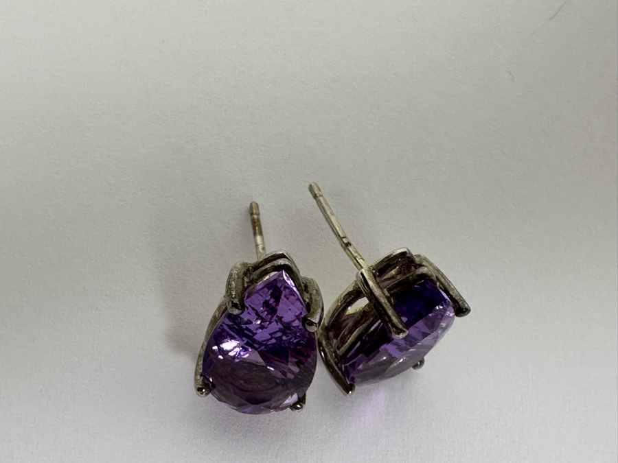 Four Pairs Of Sterling Silver Earrings 15.7g [Photo 9]