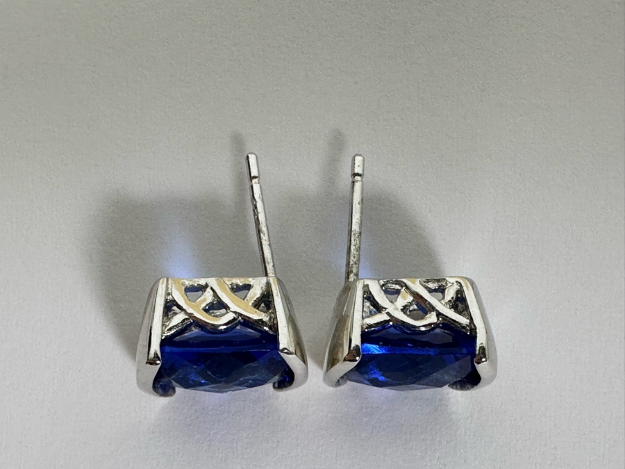 Four Pairs Of Sterling Silver Earrings 15.7g [Photo 7]