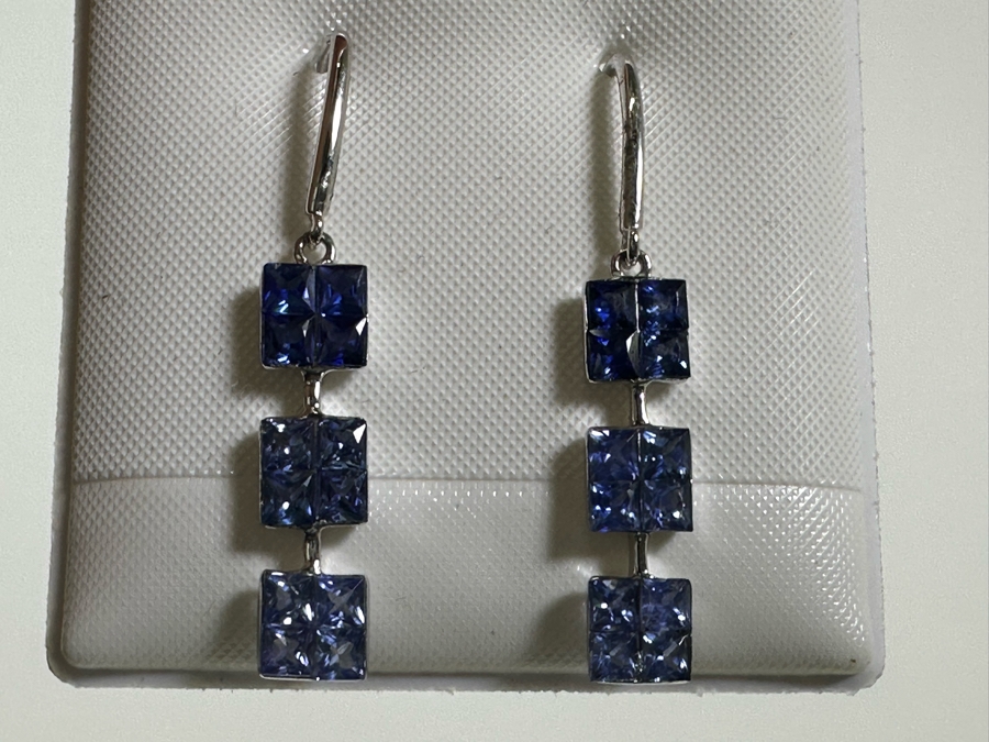 14K Gold Tanzanite Earrings 1.7g [Photo 3]