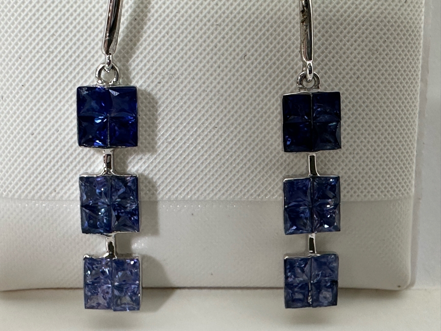 14K Gold Tanzanite Earrings 1.7g [Photo 2]