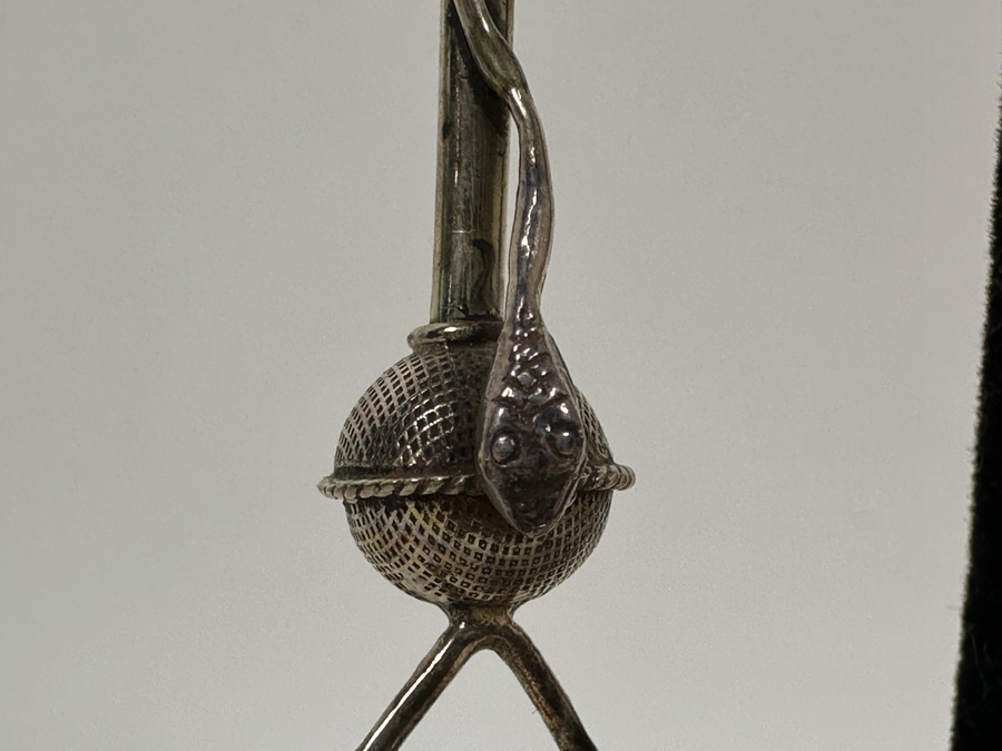 Vintage Sterling Silver Snake Earrings 4L 9.3g [Photo 5]