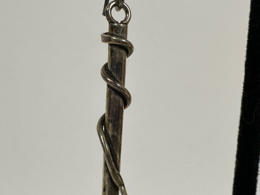 Vintage Sterling Silver Snake Earrings 4L 9.3g [Photo 6]