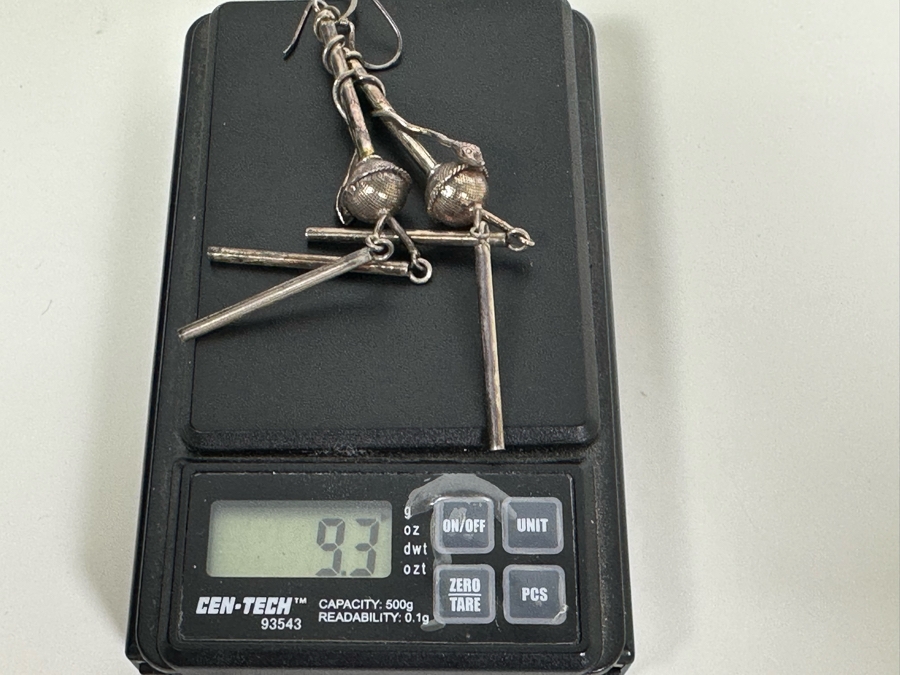 Vintage Sterling Silver Snake Earrings 4L 9.3g [Photo 10]