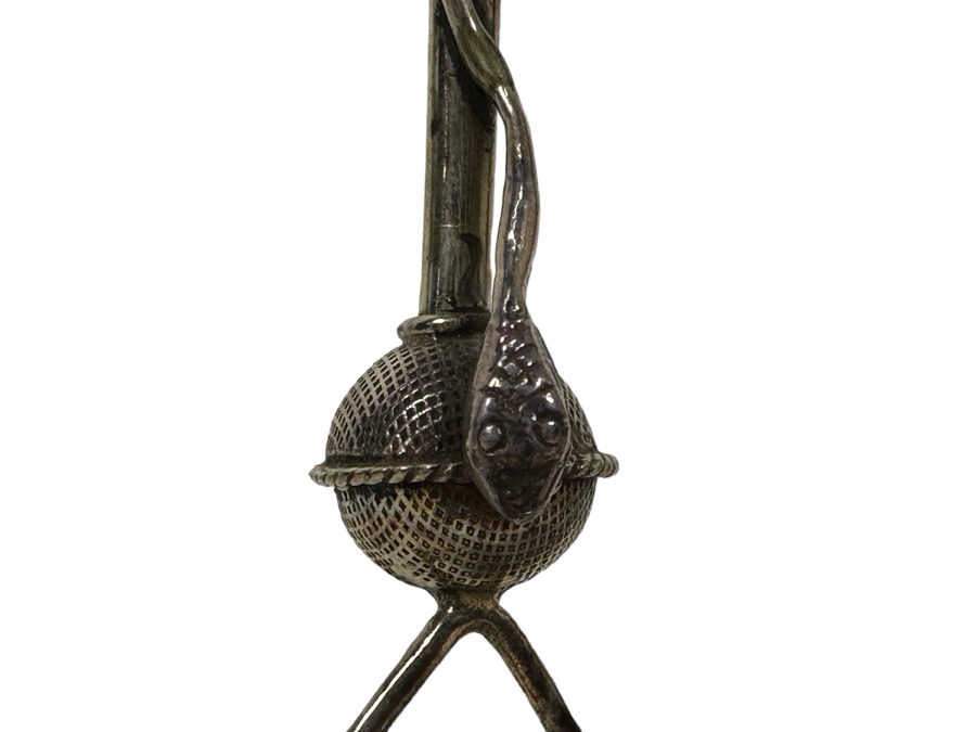 Vintage Sterling Silver Snake Earrings 4L 9.3g [Photo 3]