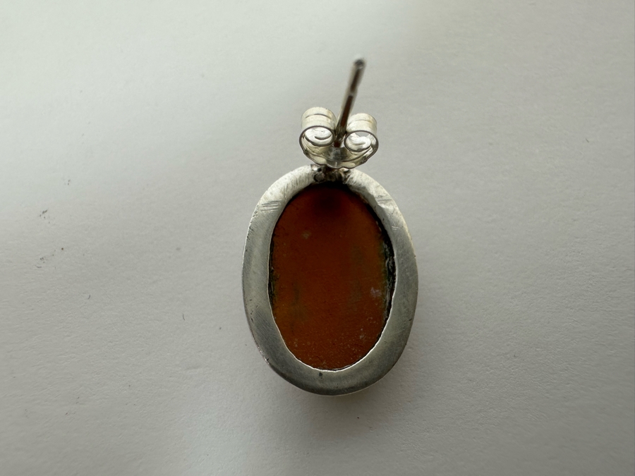 Vintage Pair Of Carved Shell Cameo Earrings 2.8g [Photo 5]