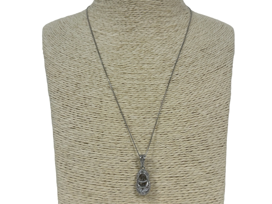 14K Gold With Diamonds Baby Shoe Pendant With 14K Gold 20' Necklace 6.7g [Photo 4]