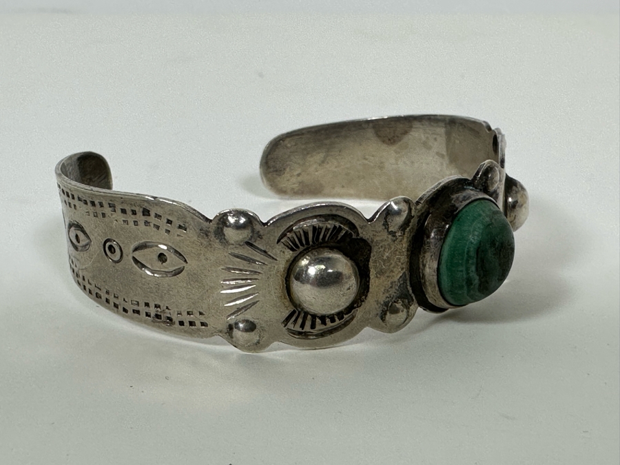 Vintage Sterling Silver Mexican Cuff Bracelet 18.7g [Photo 5]