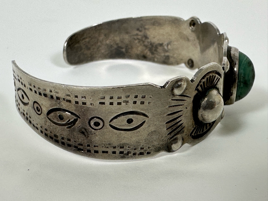 Vintage Sterling Silver Mexican Cuff Bracelet 18.7g [Photo 3]