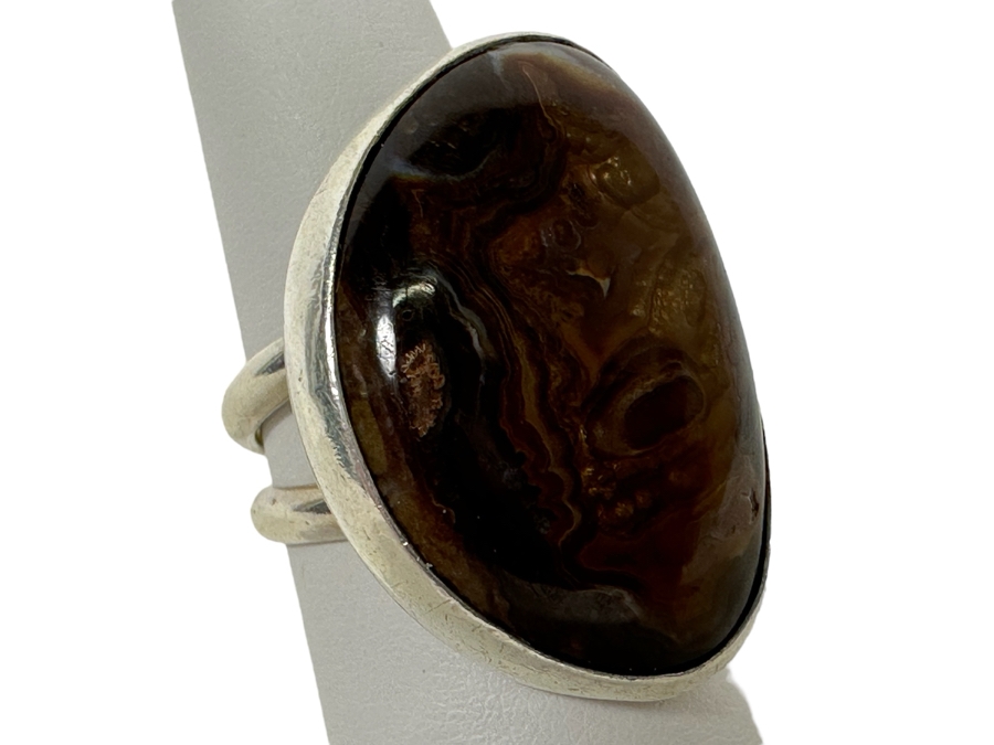 Sterling Silver Fire Agate Ring Size 7 10g [Photo 1]