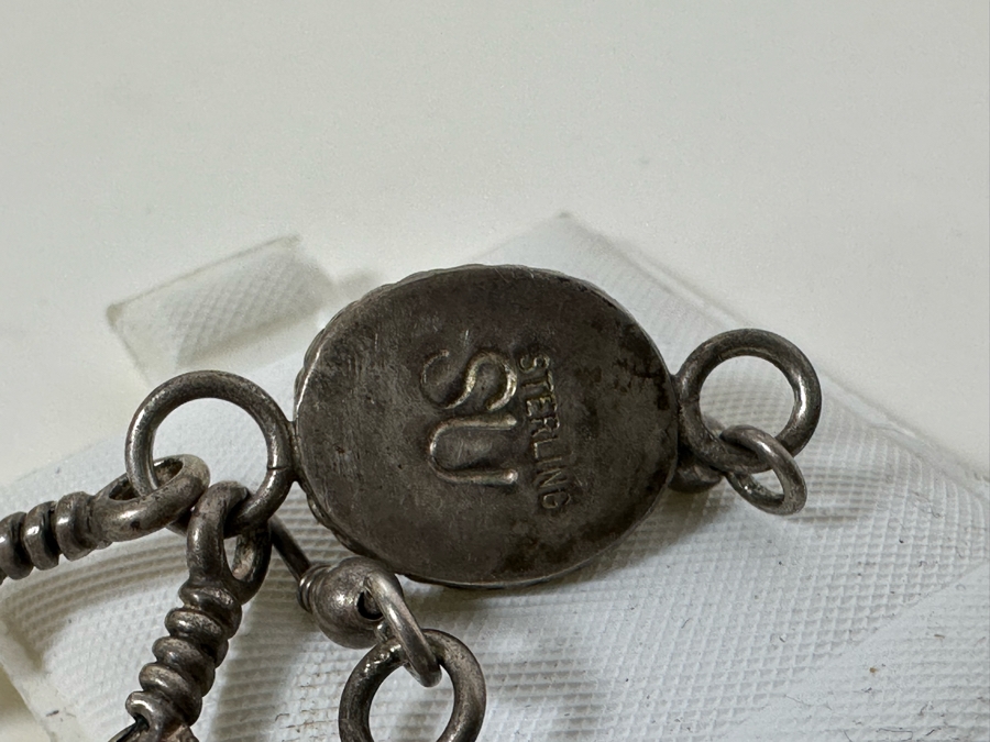 Vintage Signed Sterling Silver Amber Earrings 9.7g [Photo 8]