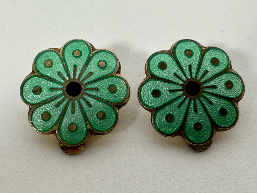 Vintage Mid-Century Norway Sterling Silver Clip-On Earrings 7.3g [Photo 3]