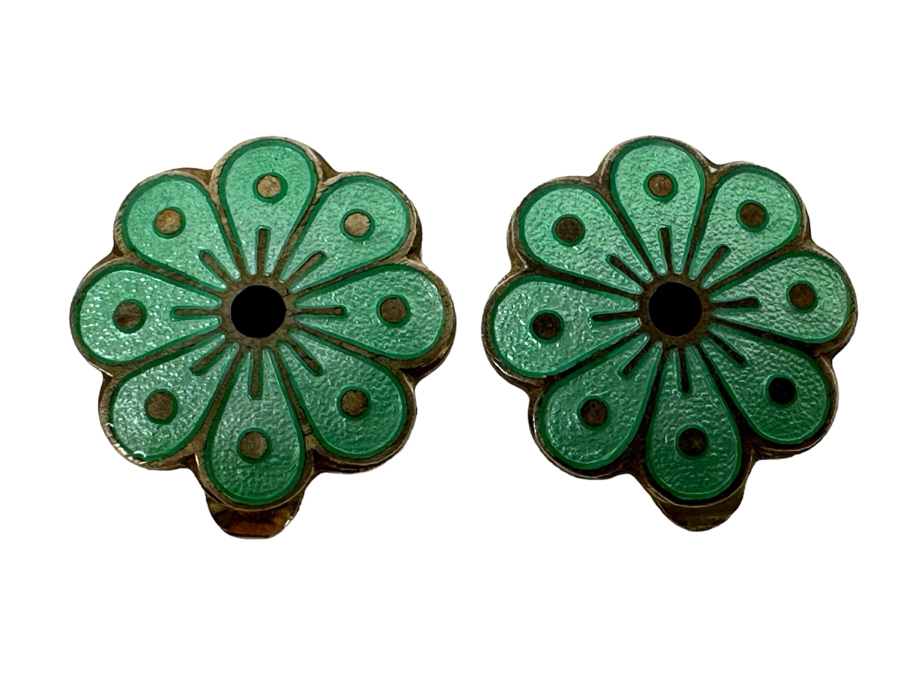 Vintage Mid-Century Norway Sterling Silver Clip-On Earrings 7.3g [Photo 1]