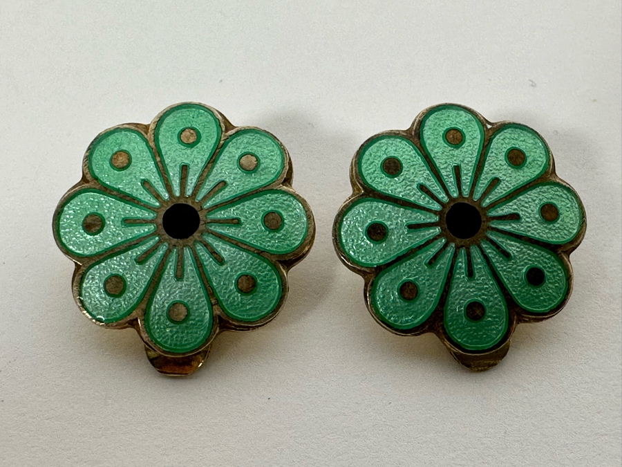 Vintage Mid-Century Norway Sterling Silver Clip-On Earrings 7.3g [Photo 2]