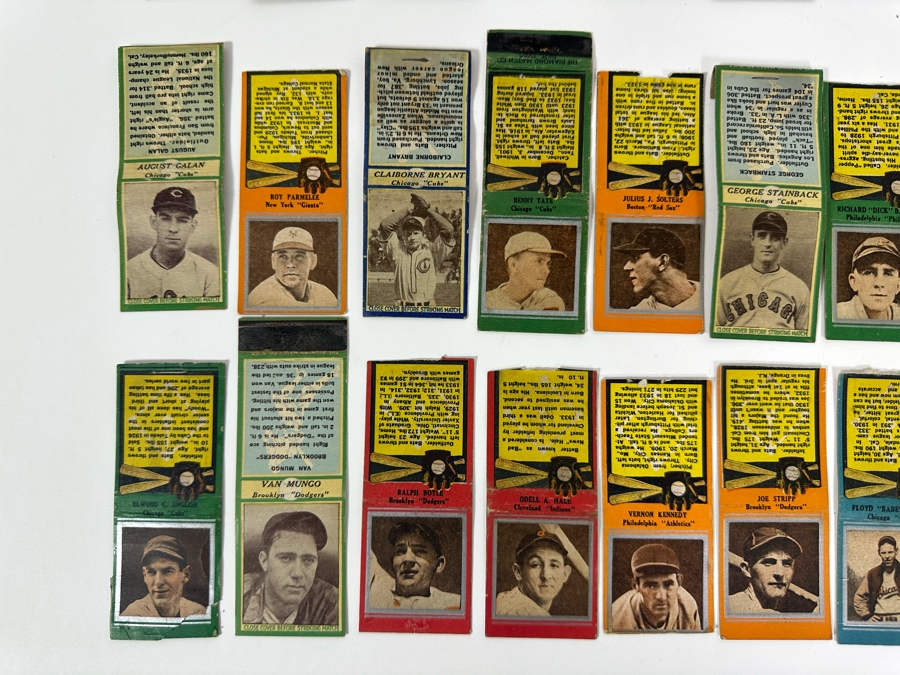 Collection Of Vintage Baseball Player Matchcovers (Matches Have Been Removed) [Photo 9]
