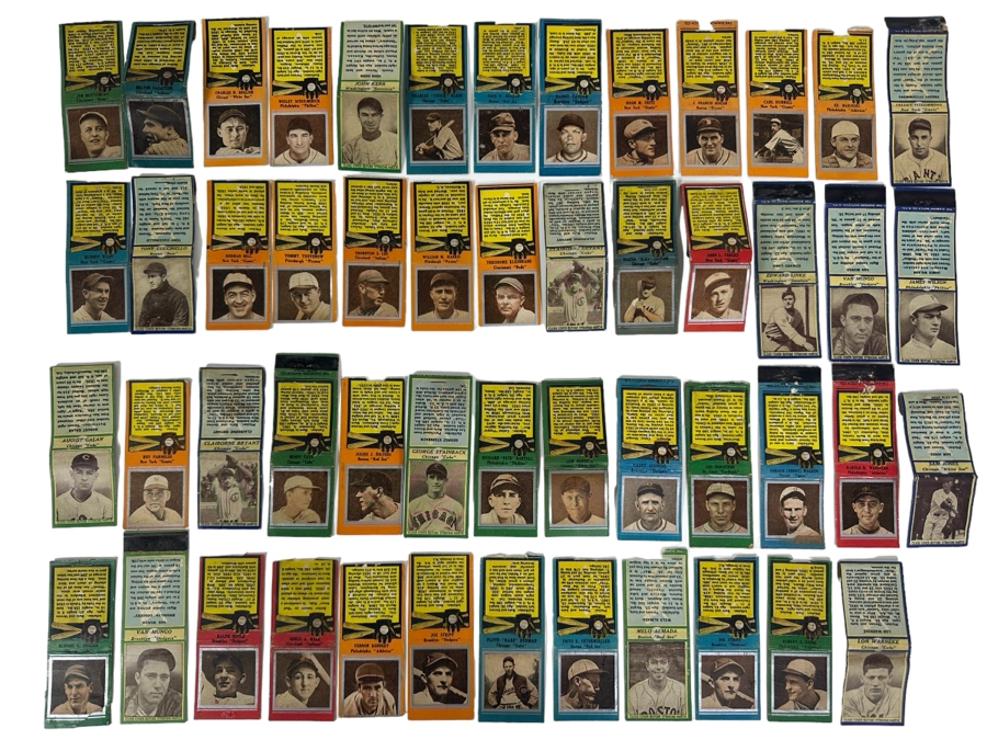 Collection Of Vintage Baseball Player Matchcovers (Matches Have Been Removed) [Photo 1]