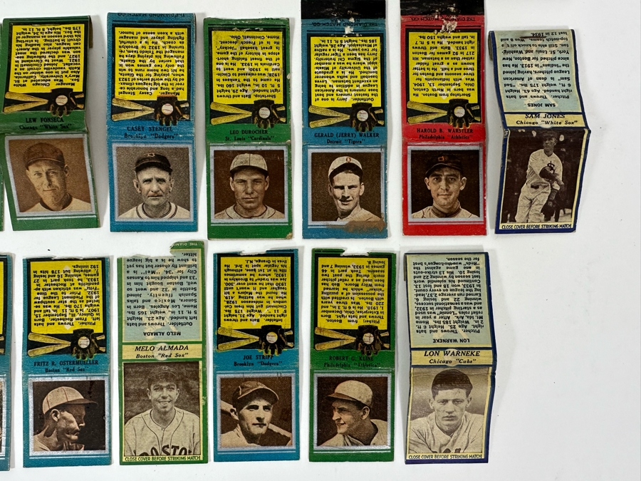 Collection Of Vintage Baseball Player Matchcovers (Matches Have Been Removed) [Photo 7]