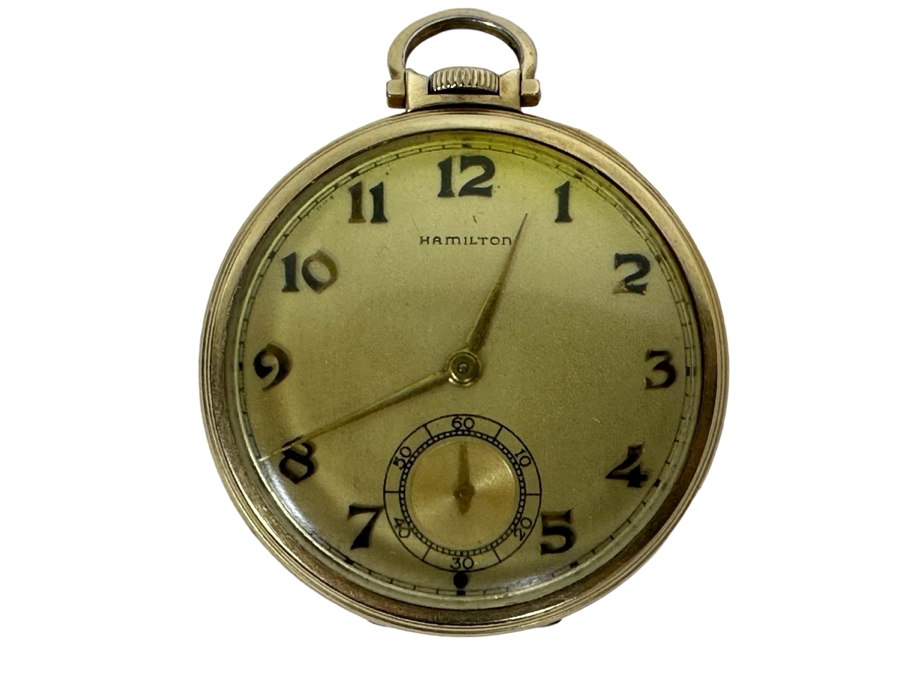 Vintage Hamilton Pocket Watch 14K Gold Filled Case 17 Jewels 917 Movement Working [Photo 1]