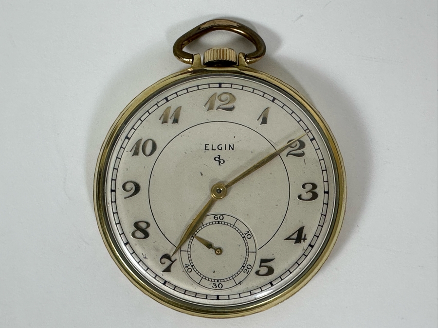 Vintage Elgin Pocket Watch With 10K Gold Filled Case 15 Jewels Working [Photo 3]