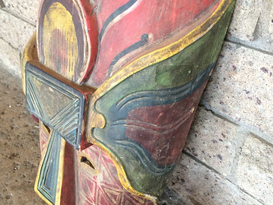 Vintage Hand Carved African Mask Ivory Coast [Photo 8]