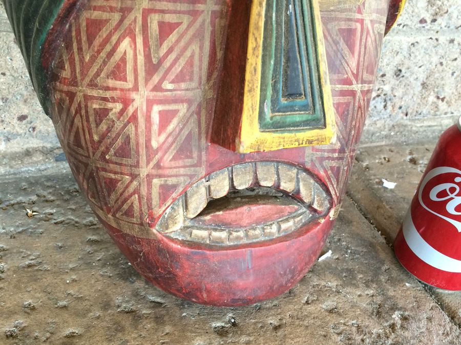 Vintage Hand Carved African Mask Ivory Coast [Photo 7]