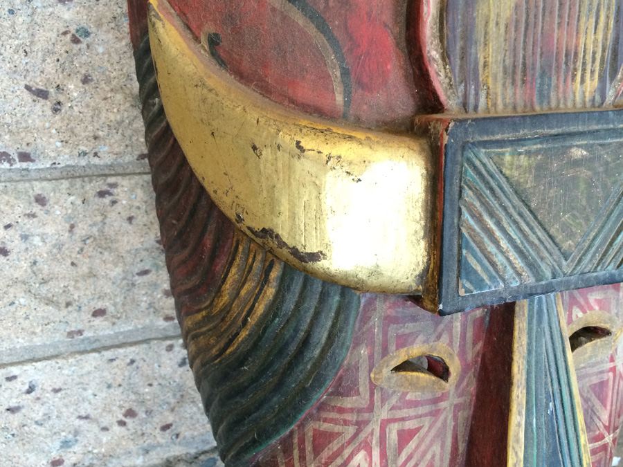 Vintage Hand Carved African Mask Ivory Coast [Photo 5]