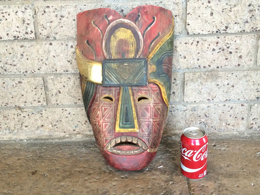 Vintage Hand Carved African Mask Ivory Coast [Photo 1]
