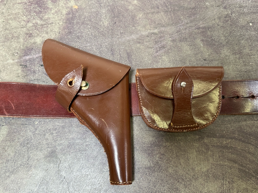 Vintage Leather Holster Belt 47L [Photo 4]