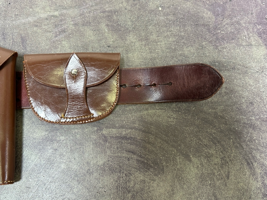 Vintage Leather Holster Belt 47L [Photo 5]