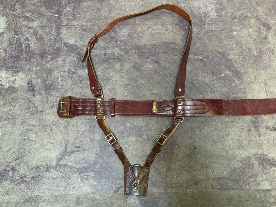 Vintage Leather Holster Belt 47L [Photo 6]