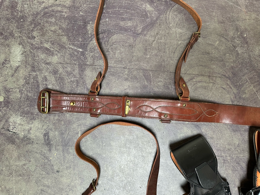 Collection Of Leather Belts And Holsters Along With A Case Pocket Knife [Photo 7]