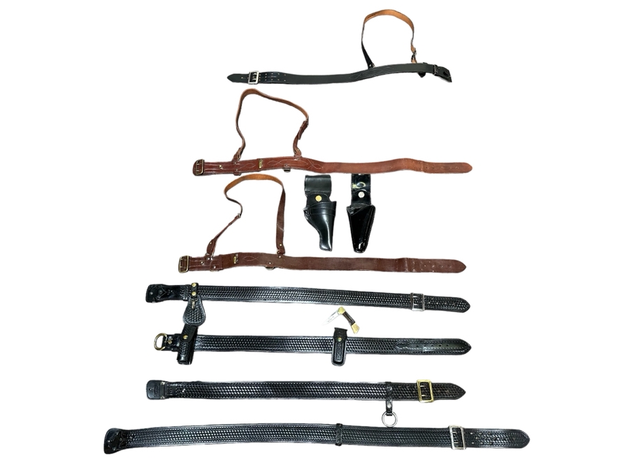 Collection Of Leather Belts And Holsters Along With A Case Pocket Knife [Photo 1]