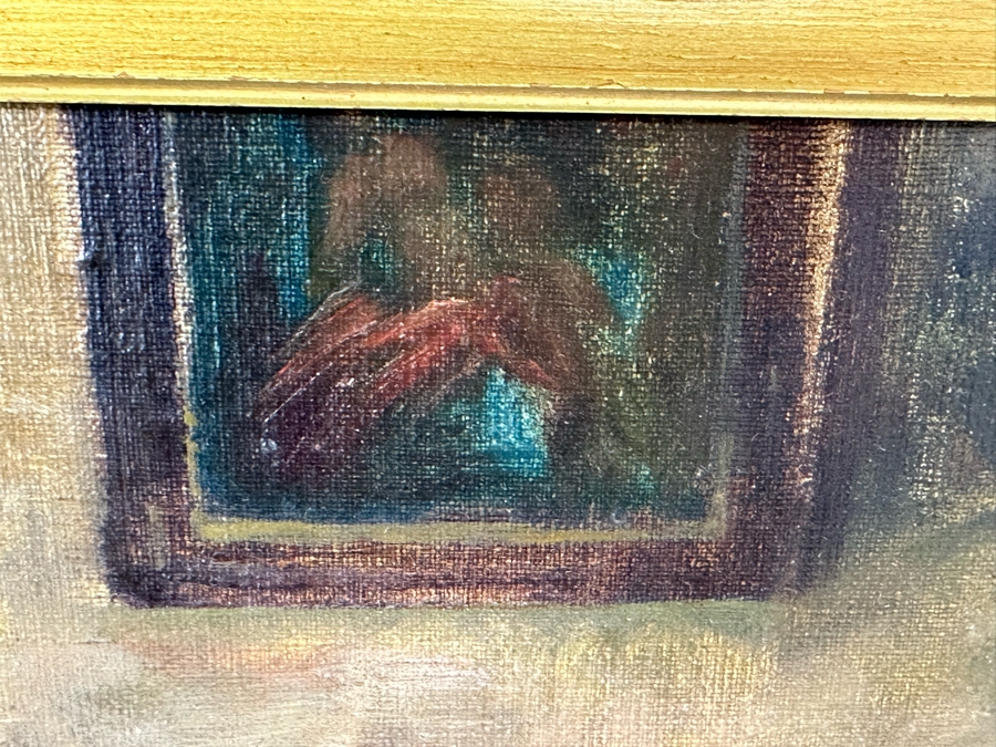 Vintage Original European Painting 30 X 20 Framed 37 X 27 [Photo 9]