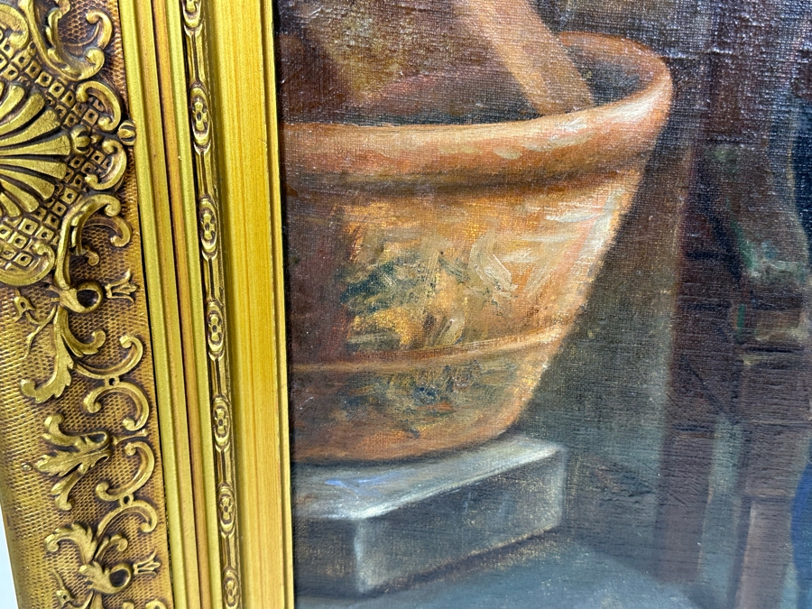 Vintage Original European Painting 30 X 20 Framed 37 X 27 [Photo 10]