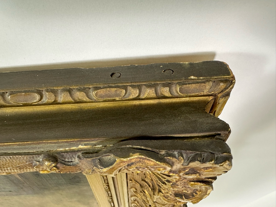 Vintage Original European Painting 30 X 20 Framed 37 X 27 [Photo 16]