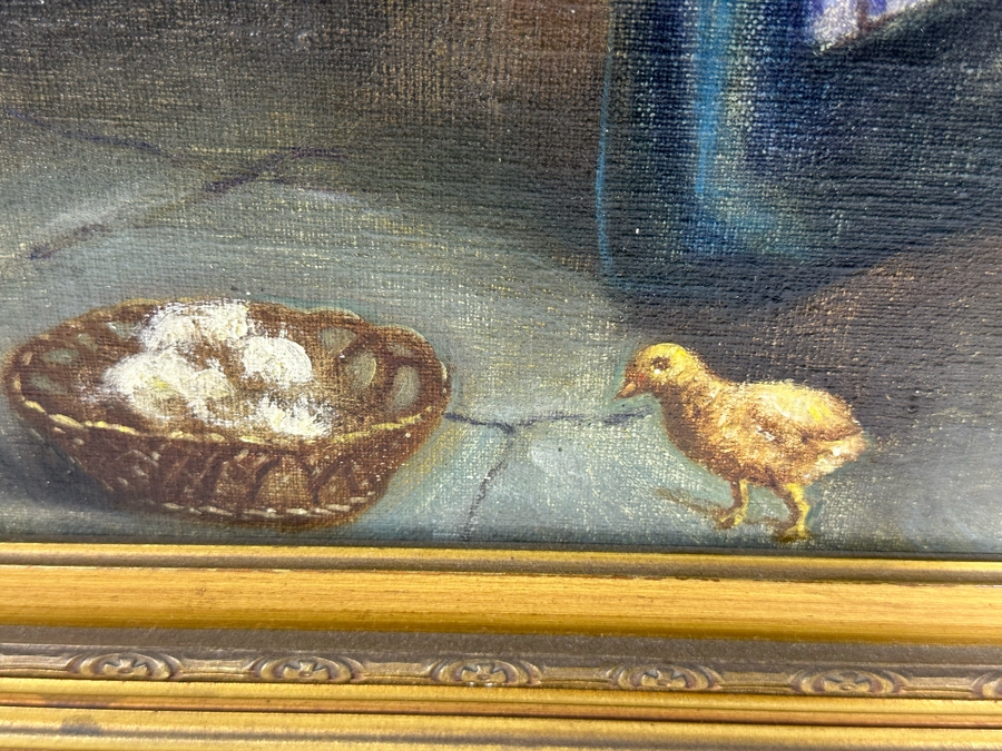 Vintage Original European Painting 30 X 20 Framed 37 X 27 [Photo 8]