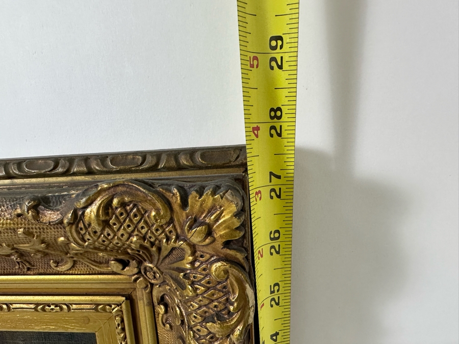 Vintage Original European Painting 30 X 20 Framed 37 X 27 [Photo 18]