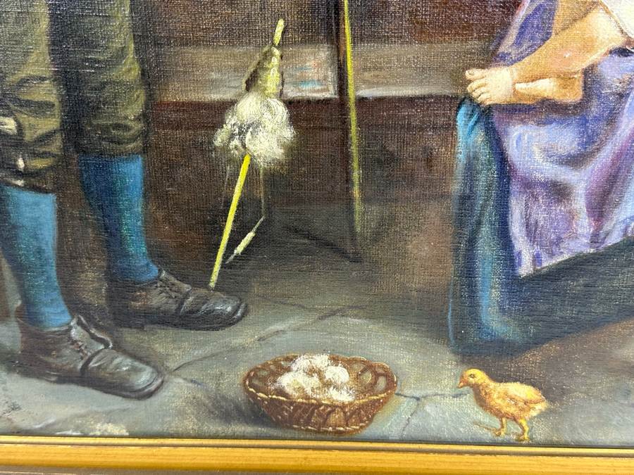 Vintage Original European Painting 30 X 20 Framed 37 X 27 [Photo 7]