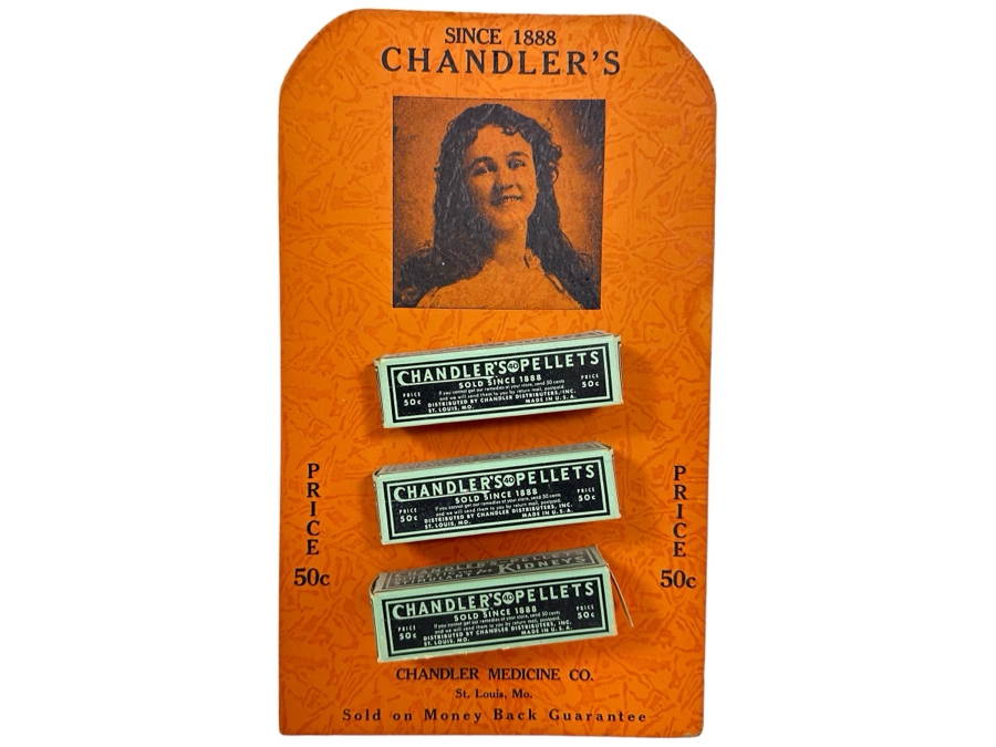 Vintage Chandler Medicine Co Mercantile Store Product Display (No Pills In Boxes) 7W X 12H [Photo 1]