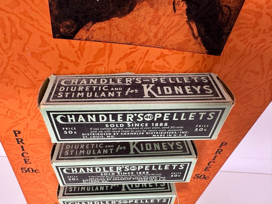 Vintage Chandler Medicine Co Mercantile Store Product Display (No Pills In Boxes) 7W X 12H [Photo 5]