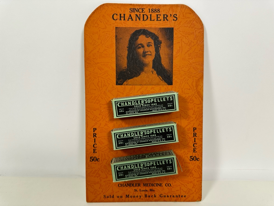 Vintage Chandler Medicine Co Mercantile Store Product Display (No Pills In Boxes) 7W X 12H [Photo 3]