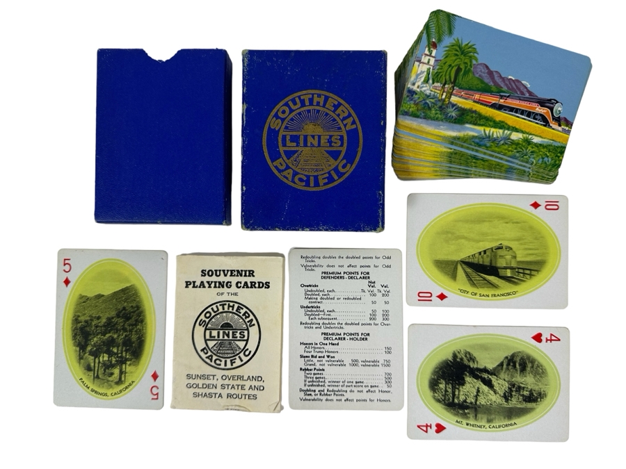 Vintage Southern Pacific Lines California Railroad Playing Cards [Photo 1]